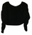 Black Gather Sleeve Crop