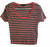 Rose Stripe Round Collar Top