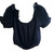 Navy Blue Ruffle Crop