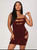 Maroon Cut Out Cami Body Con