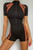 Black Coral Mesh Jump Suit