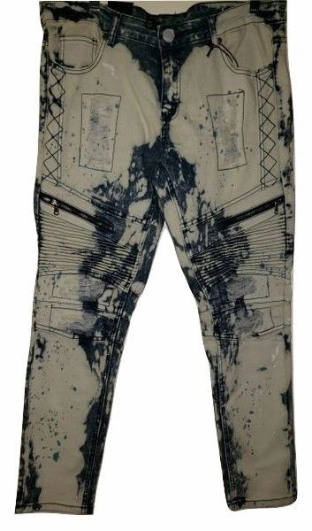 Embroiled Side Diagonal Design Jeans