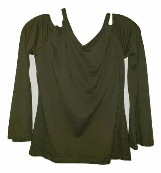 Green Shoulder Out Long Sleeve