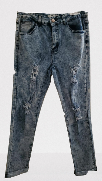 Lite Med Blast Wisker Cuff Ripped Jeans