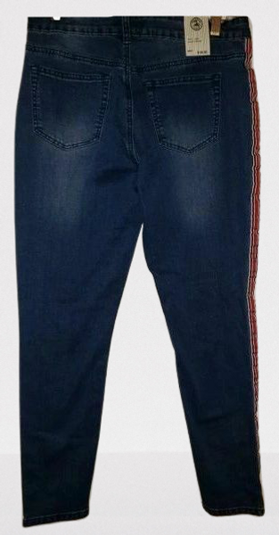 Blue Painted Red Stripe Jeans