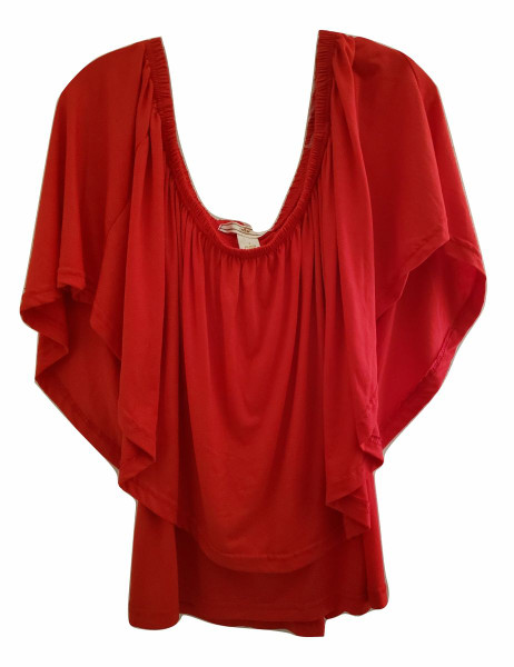 Red Ruffle Double Top