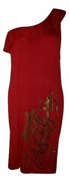 Red One Shoulder Party Dress