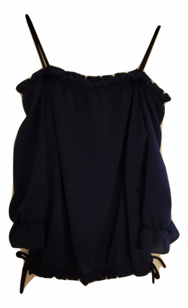 Navy Cold Shoulder Top