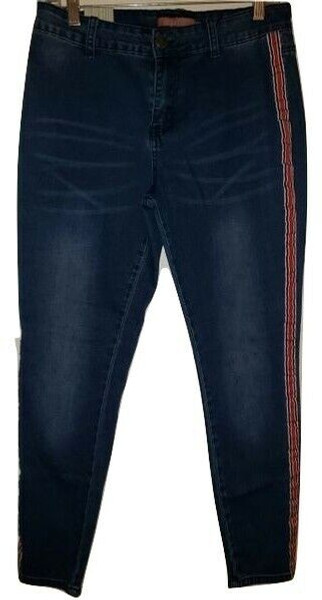 Blue Red Stripe Jeans