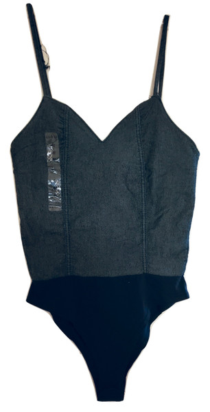 Denim Zipper Body Suit