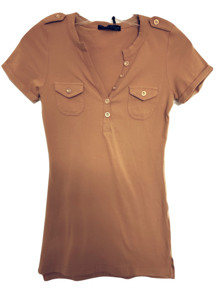 Mustard Gold Button Top