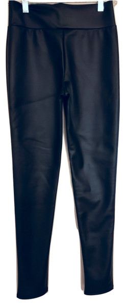 Black Coated Pull Up Pants