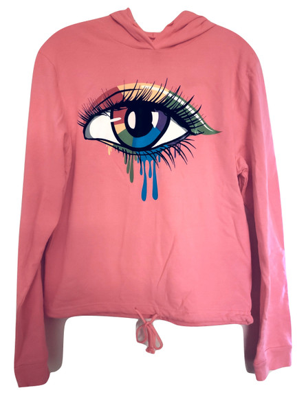 Neon Pink Eye Draw String Hood