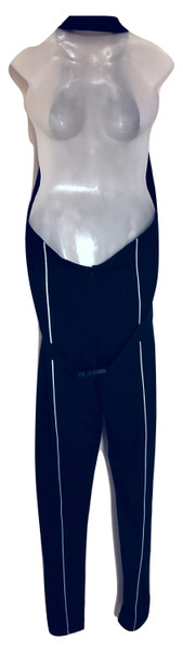Black White Zipper Jump Suit