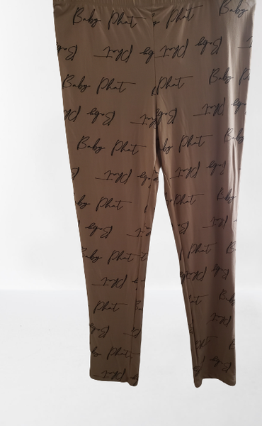 Baby Phat Plus Beige Black Leggings