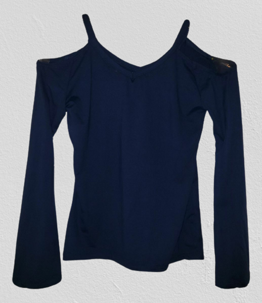 Navy Shoulder Out Top