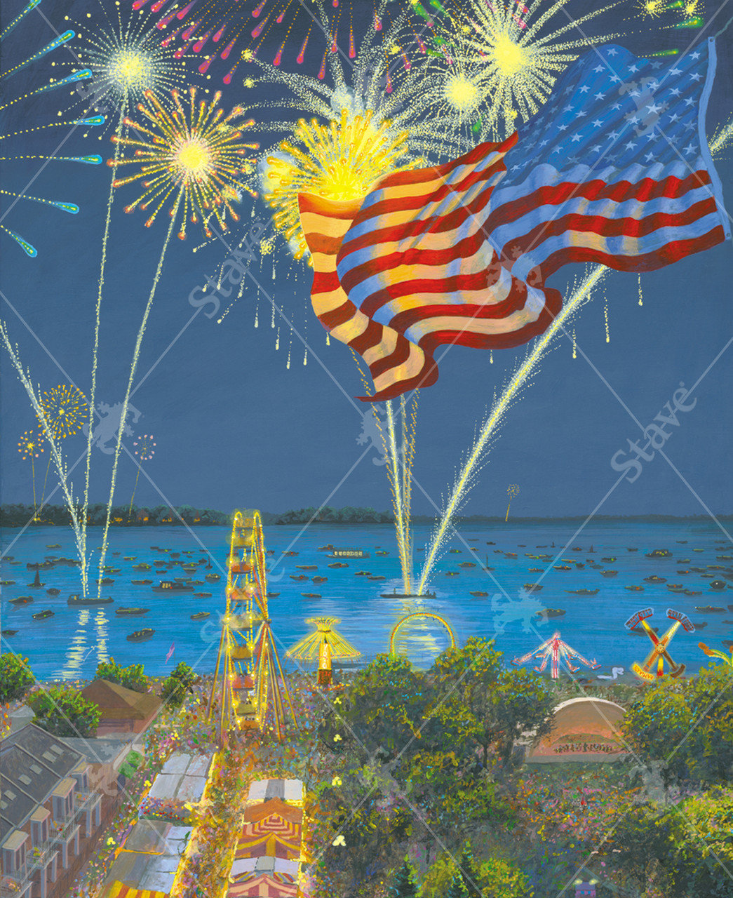 illustration ――― image（ダヴィッド社） Lakeside Lights, a traditional puzzle - Stave Puzzles