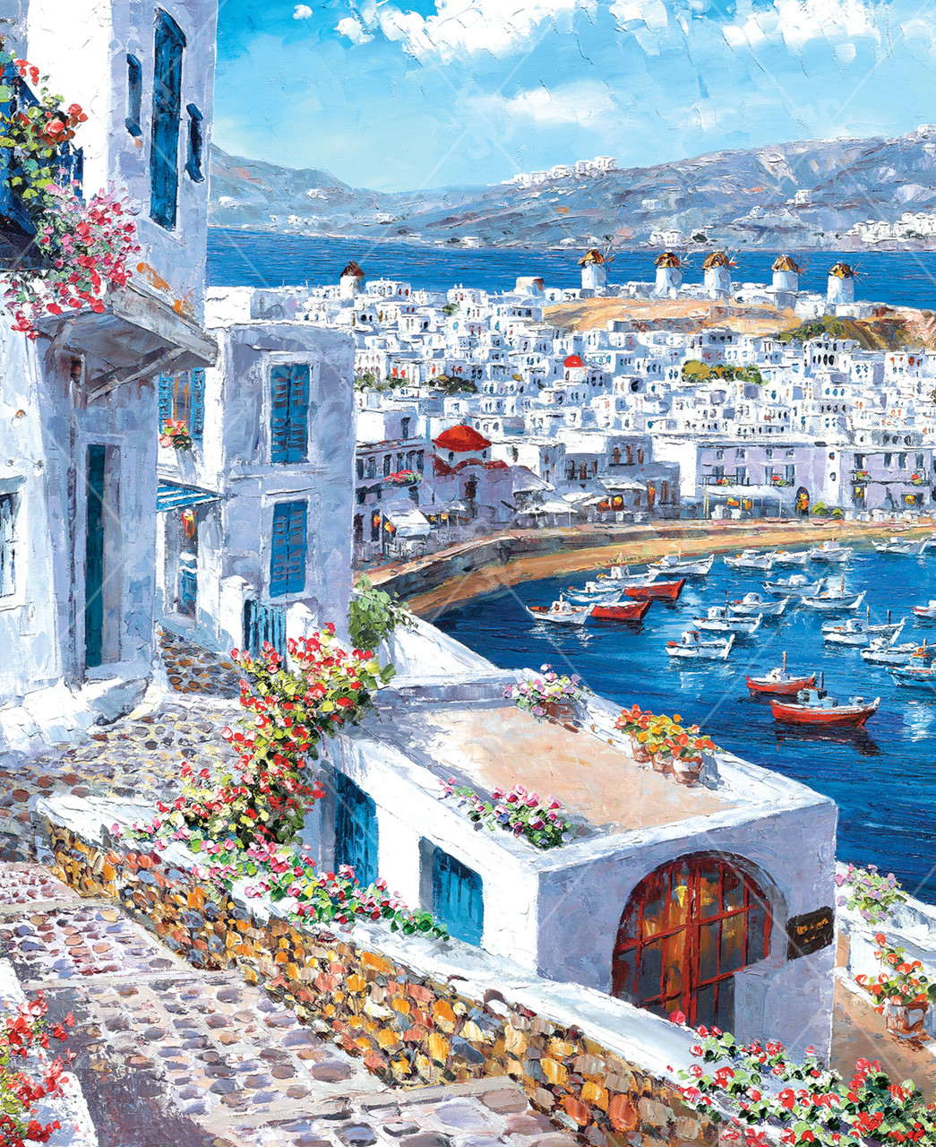 Mykonos Harbor, a traditional puzzle - Stave Puzzles