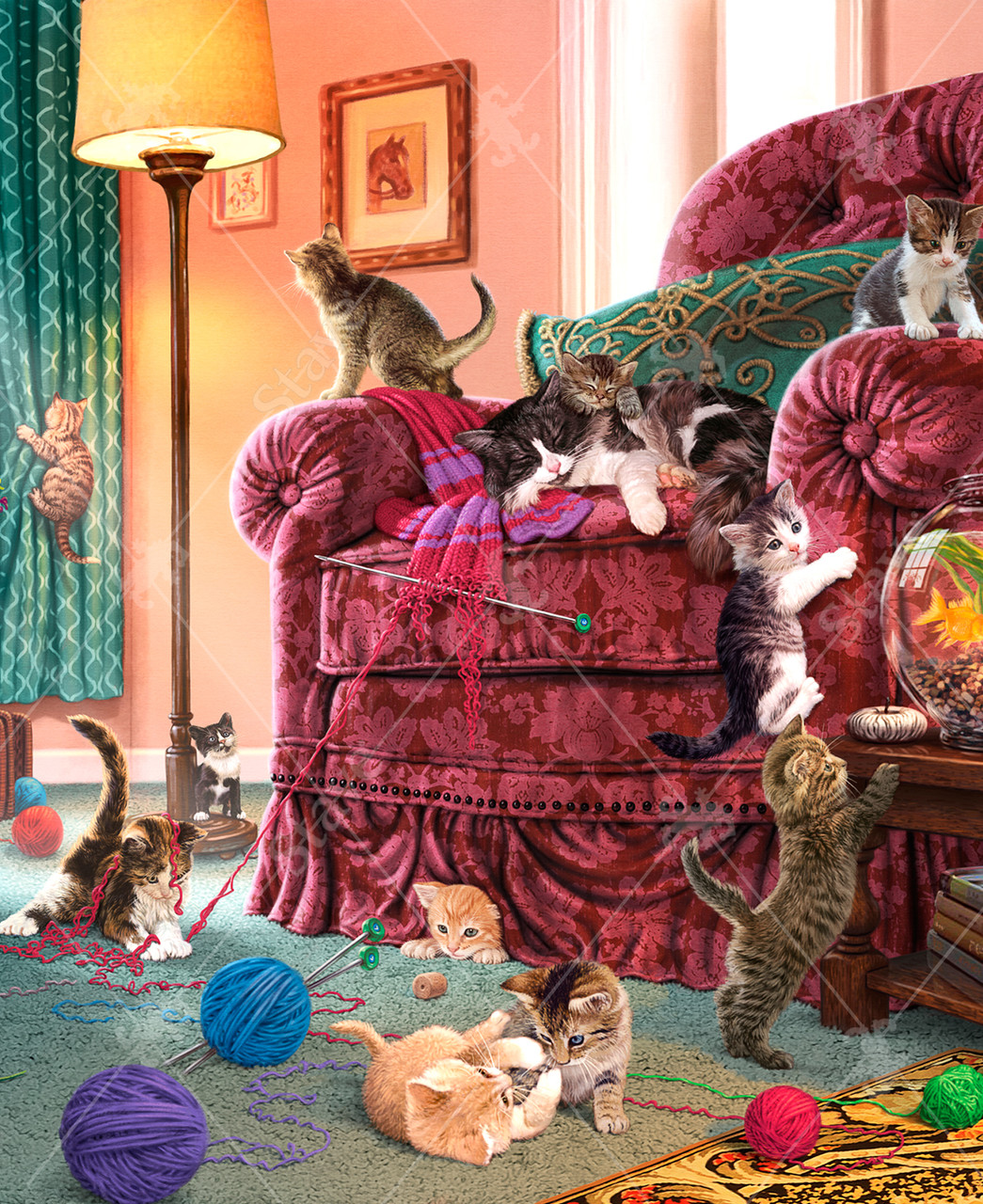 Naughty Kittens, a traditional puzzle - Stave Puzzles