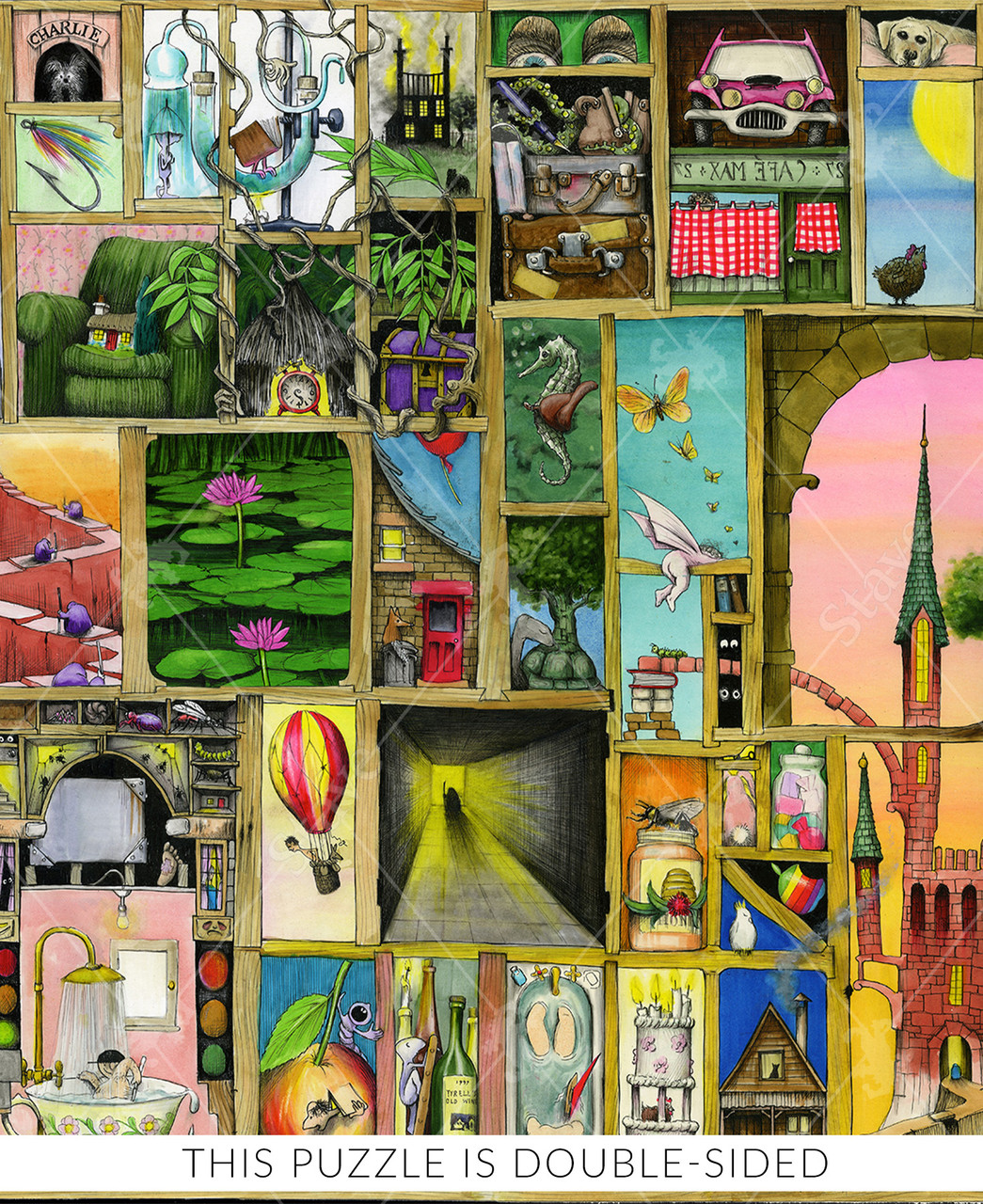 Doors Closed / Doors Open Double-Sided Jigsaw Puzzle | Stave Puzzles