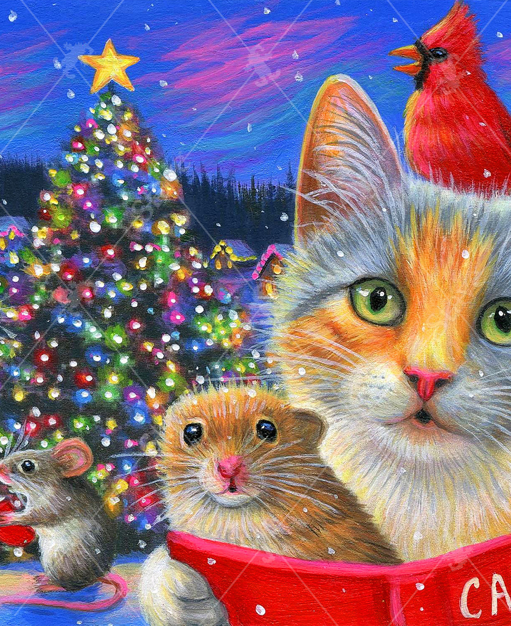 ☆Christmasセール中！竿掛け　④ Santa's Lucky Stocking | Family Pieces 350 - Cobble Hill Puzzles