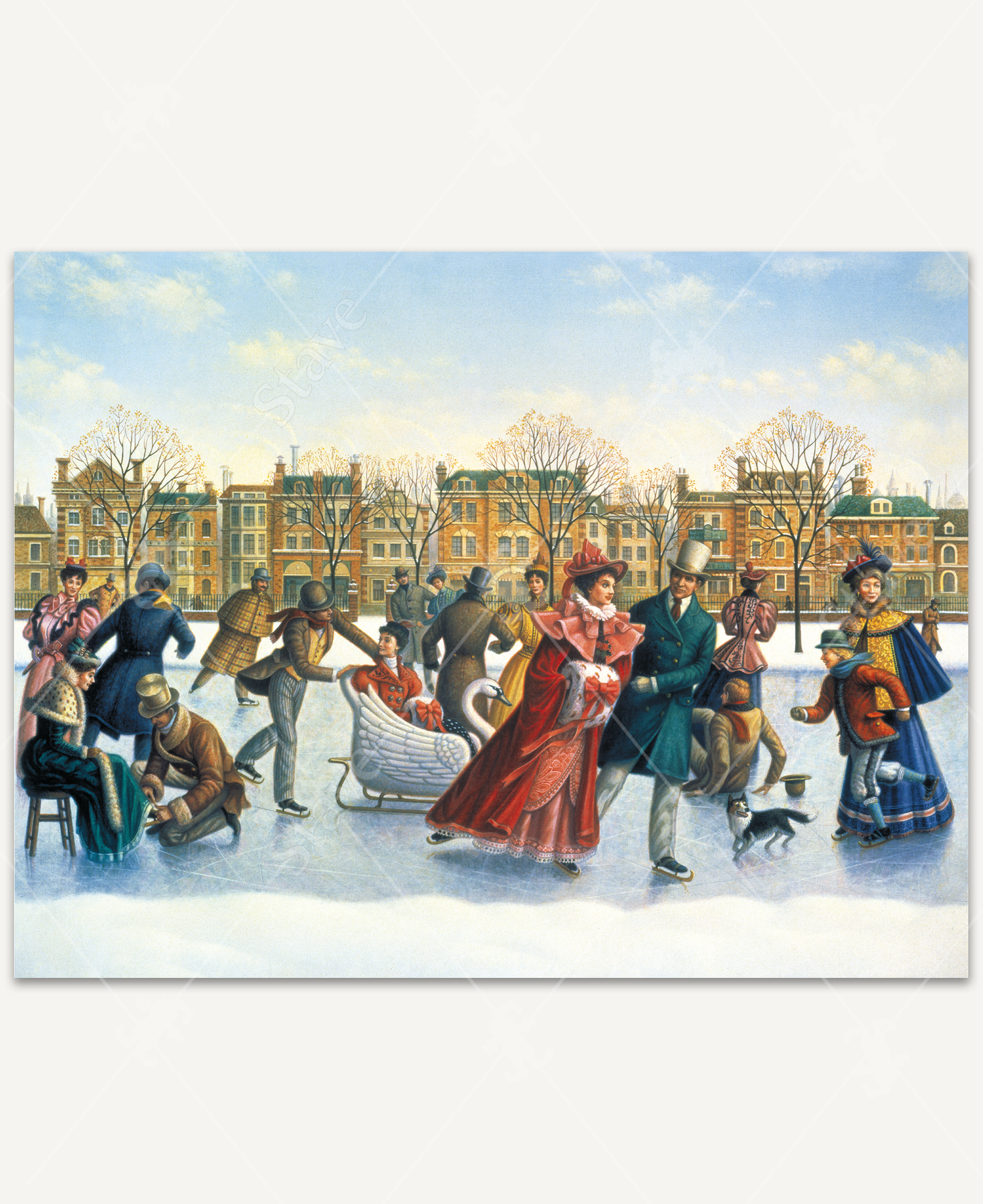 絵画 skate center Victorian Skaters Jigsaw Puzzle | Stave Puzzles