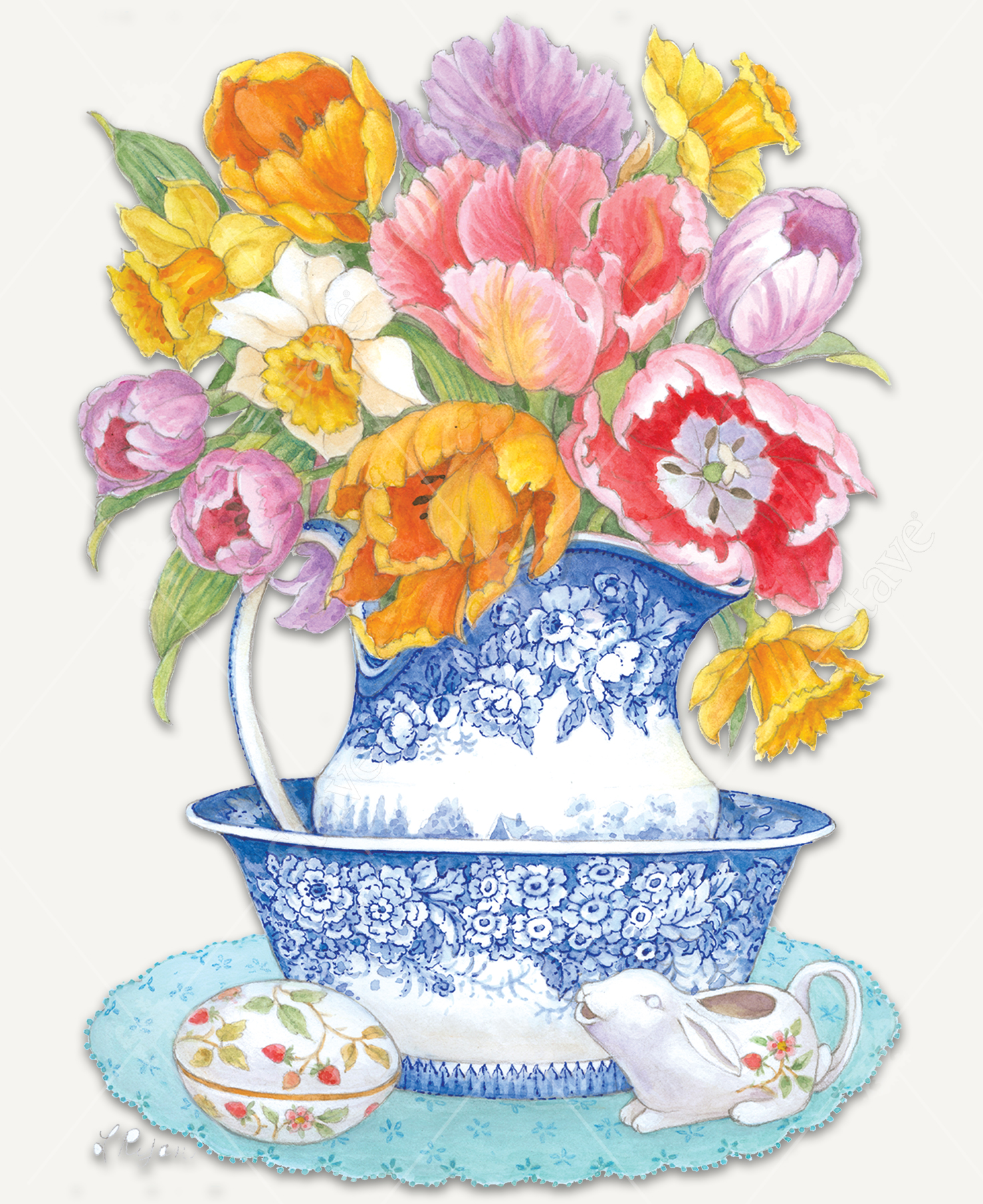 Summer Bouquet in Blueware_1