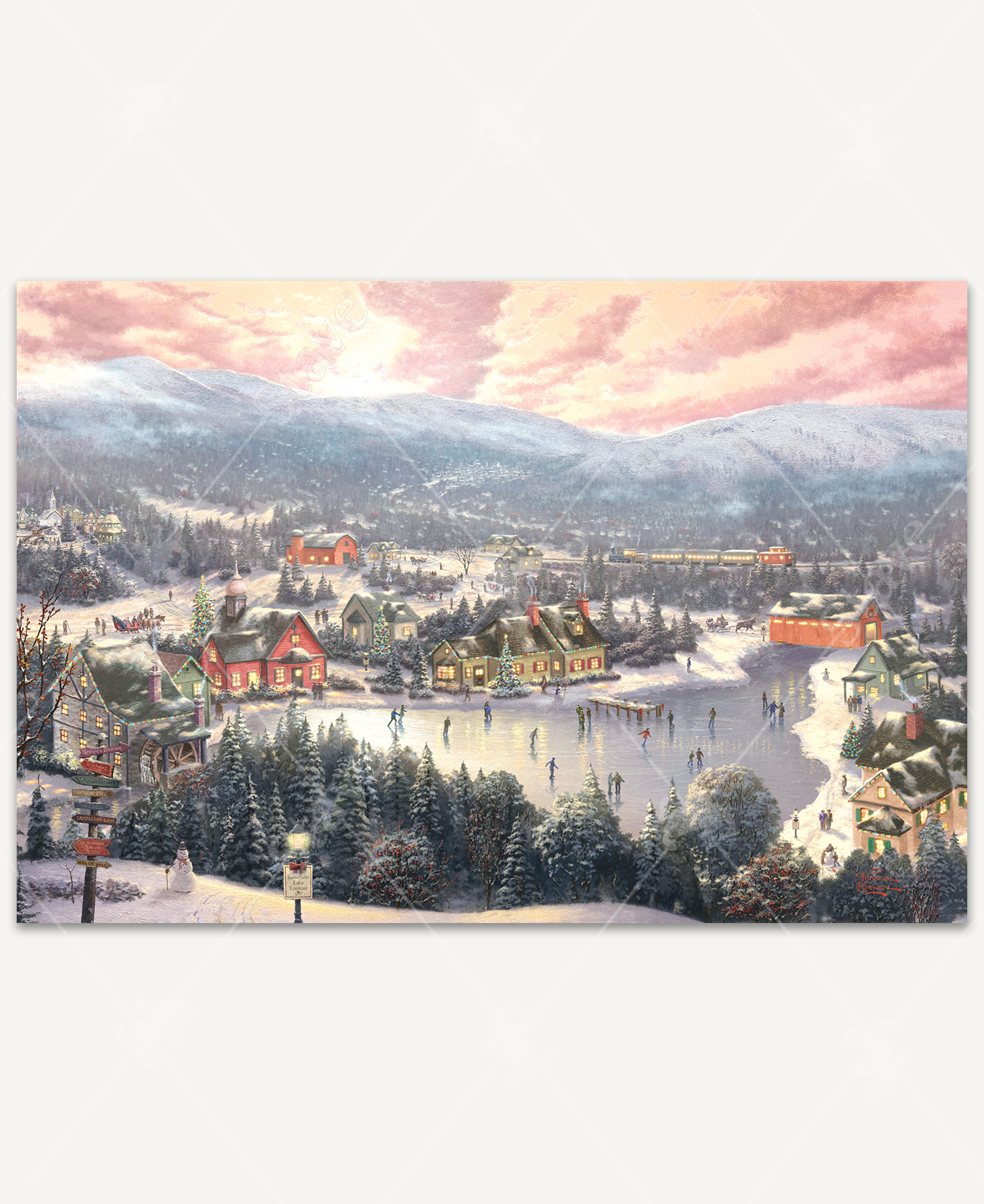 Sunset On Snowflake Lake, a traditional puzzle - Stave Puzzles