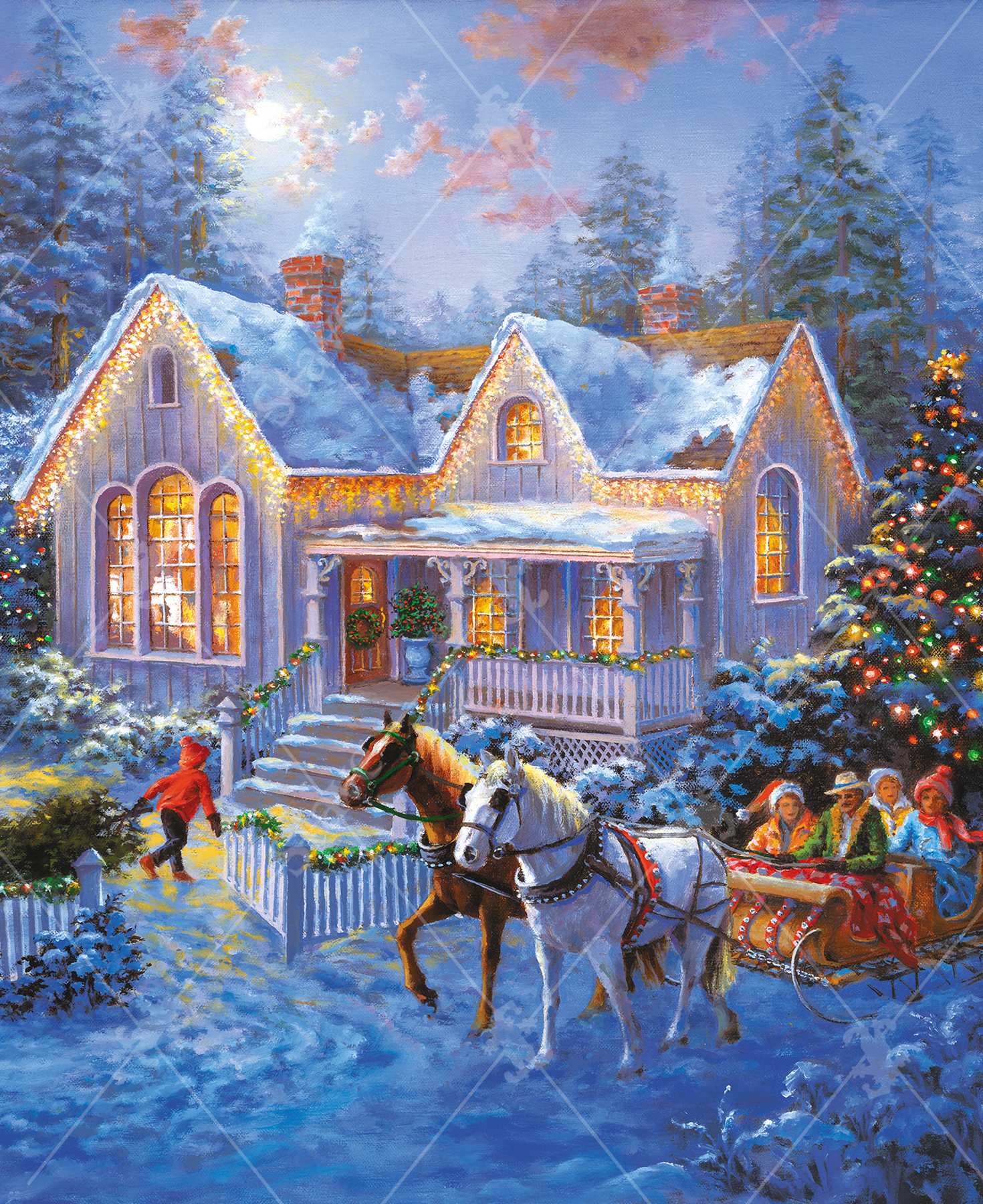 Christmas Sleigh Ride, a traditional puzzle - Stave Puzzles