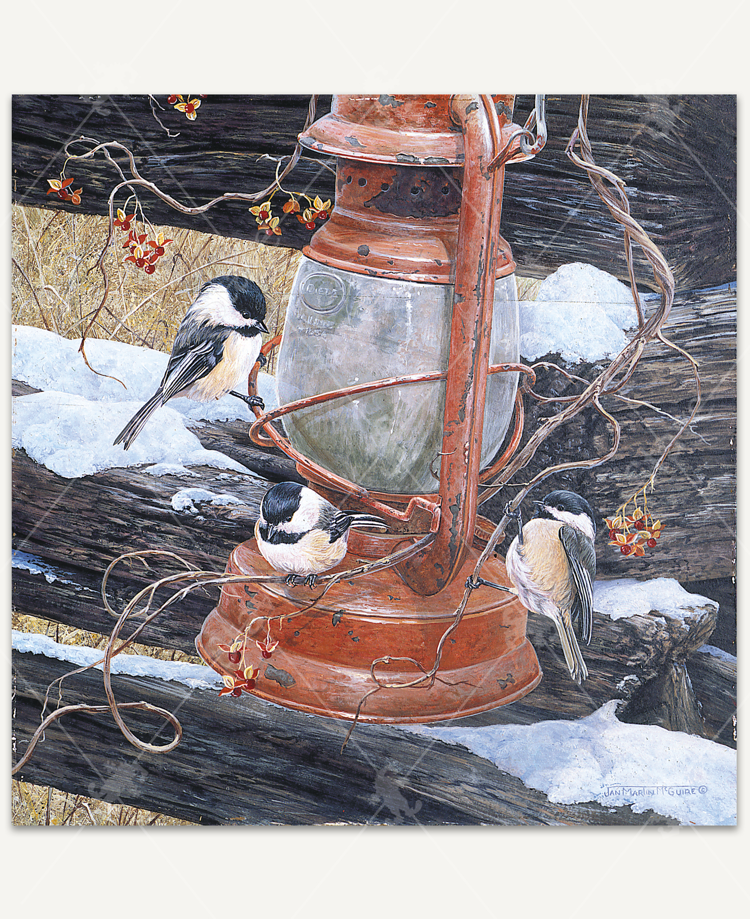 Lantern and Chickadees_1
