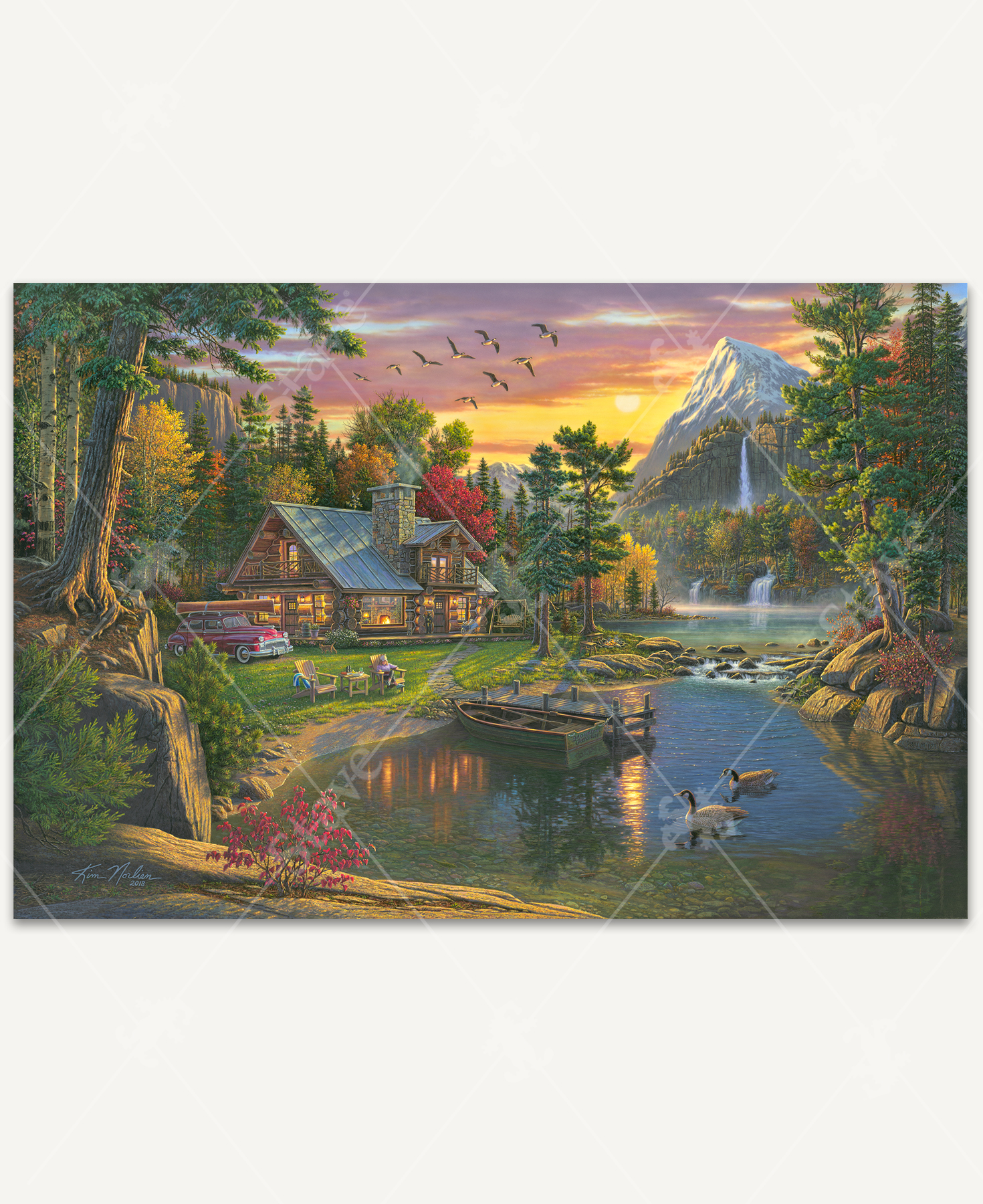 Sunset Mountain, a traditional puzzle - Stave Puzzles