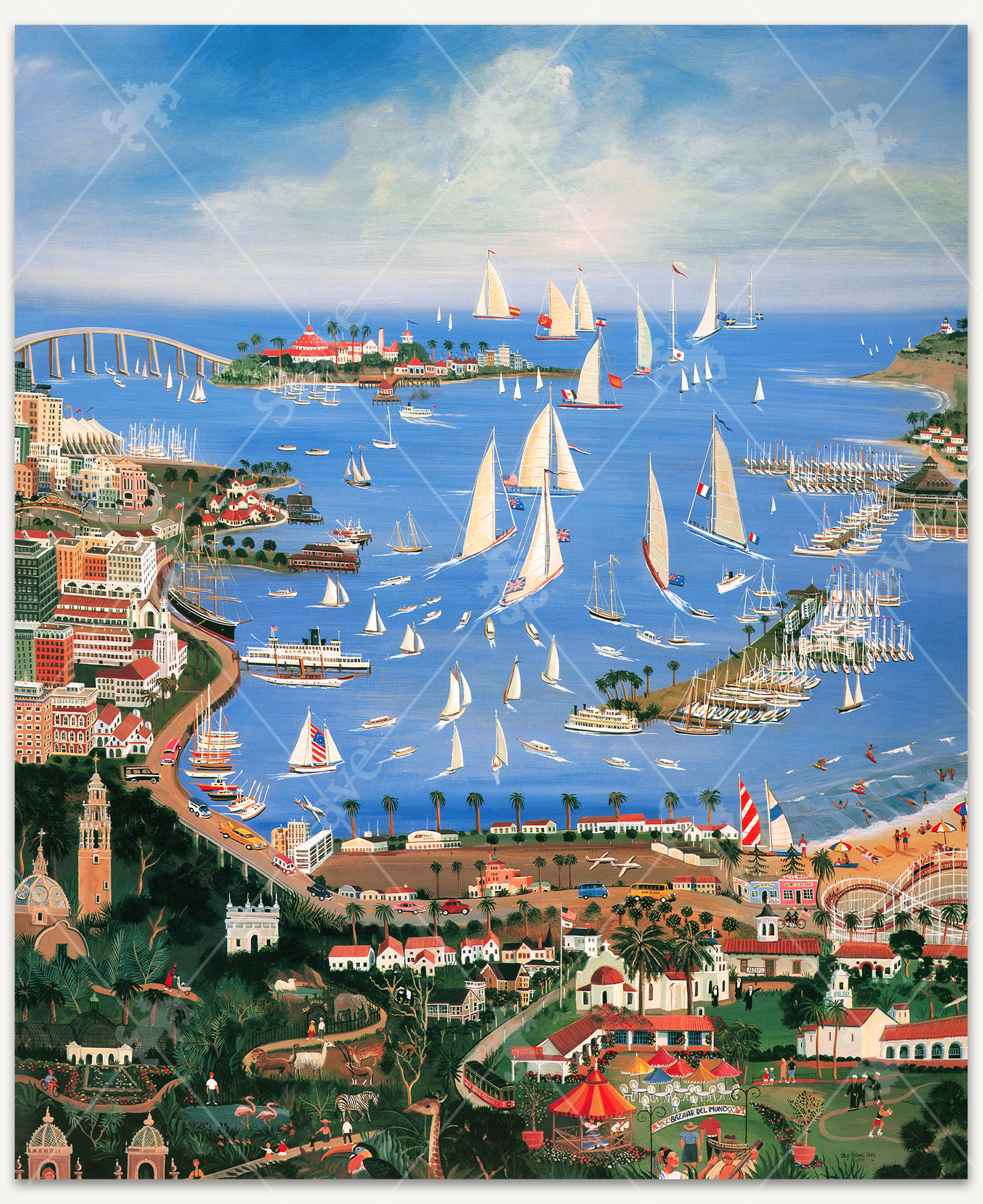 Hypoallergenic Athletic Tape 1000 Piece Stained Glass Sailboat