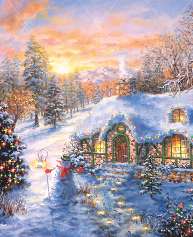 Christmas Cottage, a traditional puzzle - Stave Puzzles