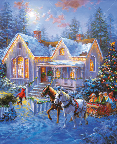 Christmas Sleigh Ride, a traditional puzzle - Stave Puzzles