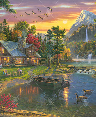 Sunset Mountain, a traditional puzzle - Stave Puzzles