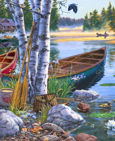 Morning On The Lake, 450 pieces, a traditional puzzle - Stave Puzzles