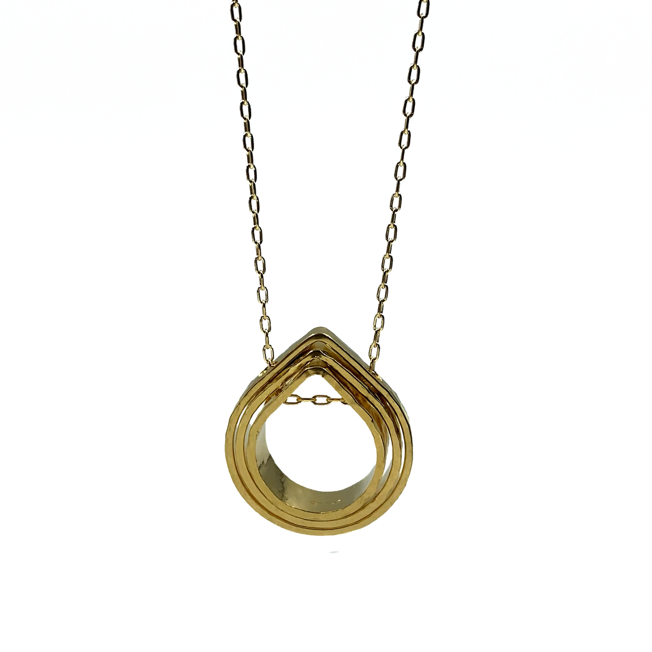 Circle Of Life Triple Graduated Teardrop Gold Necklace - Shaya NYC