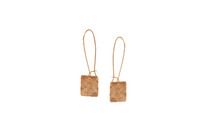 The Box Earrings feature a simple and stylish hand-hammered square on long ear wire. This design is a classic. Rose gold plated over sterling silver. Nickel free. handmade in Brooklyn NYC The Box Earrings feature a simple and stylish hand-hammered square on long ear wire. This design is a classic. Rose gold plated over sterling silver. Nickel free. handmade in Brooklyn NYC