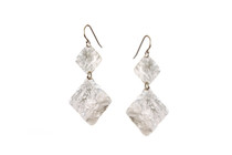The Francesca Earrings feature two hand-hammered squares, one smaller and the other larger for a graduated look. Sterling silver. handmade in Brooklyn, NYC
 The Francesca Earrings feature two hand-hammered squares, one smaller and the other larger for a graduated look. Sterling silver. handmade in Brooklyn, NYC