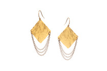 The Arza earrings feature a hand hammered square with dangling gunmetal chains. They are inspired by a fellow New York designer named Arza. Like these earrings, her work is edgy, geometric and stylish.
Gold and gunmetal plated over sterling silver. Nickel free. Handmade in Brooklyn, NYC The Arza earrings feature a hand hammered square with dangling gunmetal chains. They are inspired by a fellow New York designer named Arza. Like these earrings, her work is edgy, geometric and stylish.
Gold and gunmetal plated over sterling silver. Nickel free. Handmade in Brooklyn, NYC