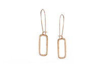 Lightweight modern rose gold plated drop earrings