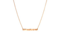 Minimalist rose gold bar pendant necklace by Shaya NYC