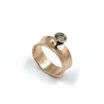 14K Rose Gold Ring With A Diamond Set In 14K White Gold 14K Rose Gold Ring With A Diamond Set In 14K White Gold