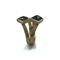 Rustic Salt & Pepper and Rustic Gray Natural Diamonds Set In 14K Double Split Ring Rustic Salt & Pepper and Rustic Gray Natural Diamonds Set In 14K Double Split Ring