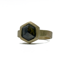 Rustic Green Brownish Natural Diamond Set In 14K Gold Ring Rustic Green Brownish Natural Diamond Set In 14K Gold Ring
