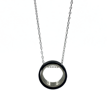 Circle of Life Double Ring Sterling Silver and Oxidized Silver