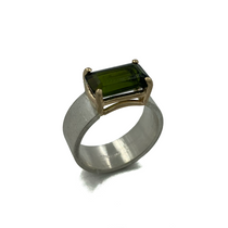 Light Green Tourmaline Set in 14K Gold and Sterling Silver Ring Light Green Tourmaline Set in 14K Gold and Sterling Silver Ring