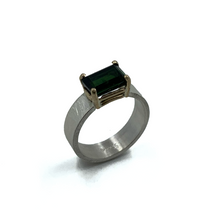 Dark Green Tourmaline Set in 14K Gold and Sterling Silver Ring Dark Green Tourmaline Set in 14K Gold and Sterling Silver Ring