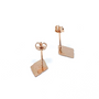 Rose gold plated textured stud earrings by Shaya NYC