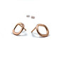 Rose gold plated square stud earrings by Shaya NYC